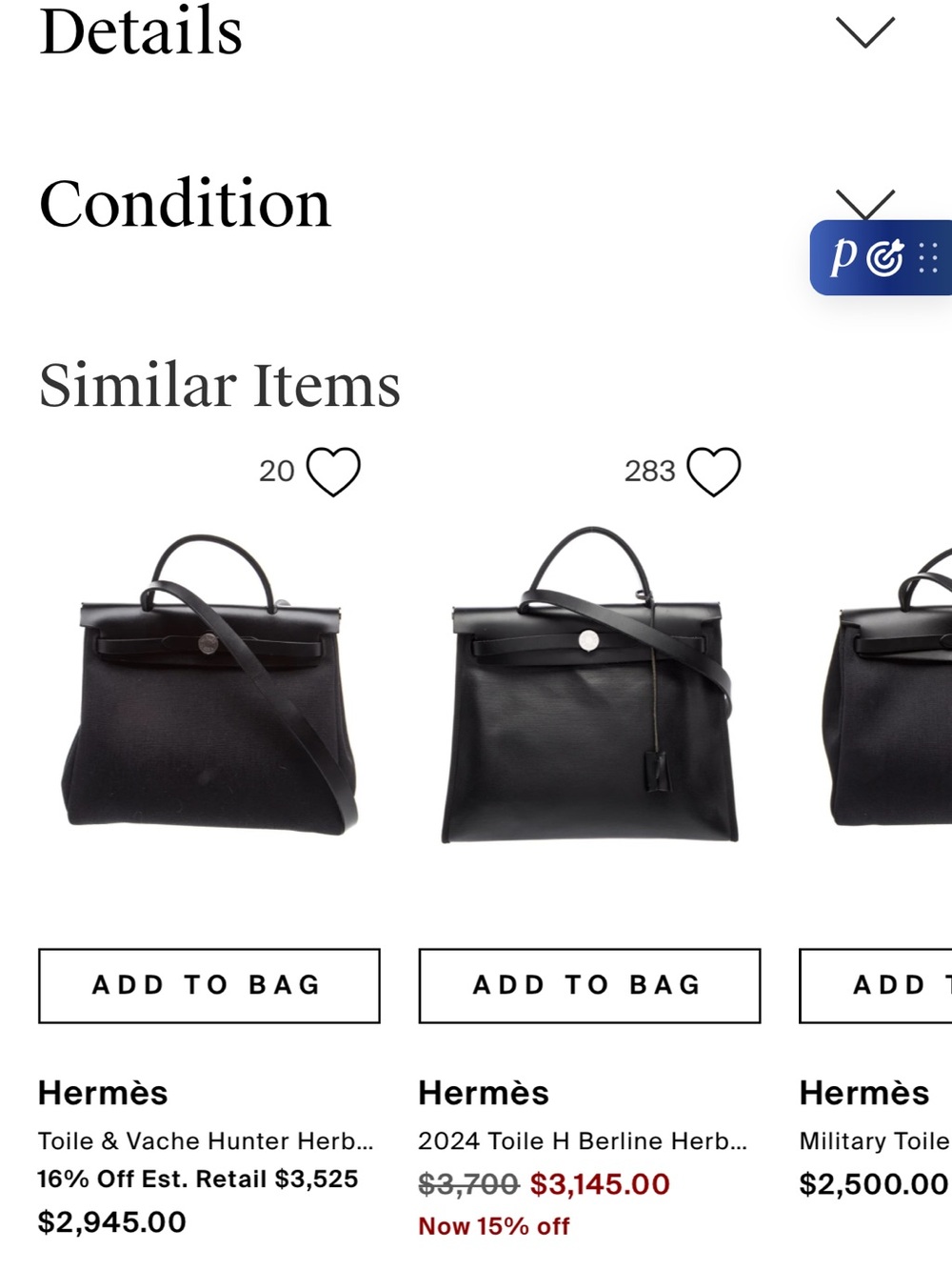 Flash sale before consignment:  vintage Hermès Herbag GM from 1999 - Picture 6 of 16
